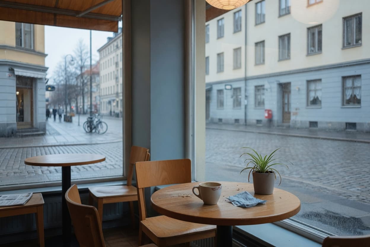 Lugn plats vid fönster — rum för ett privat samtal